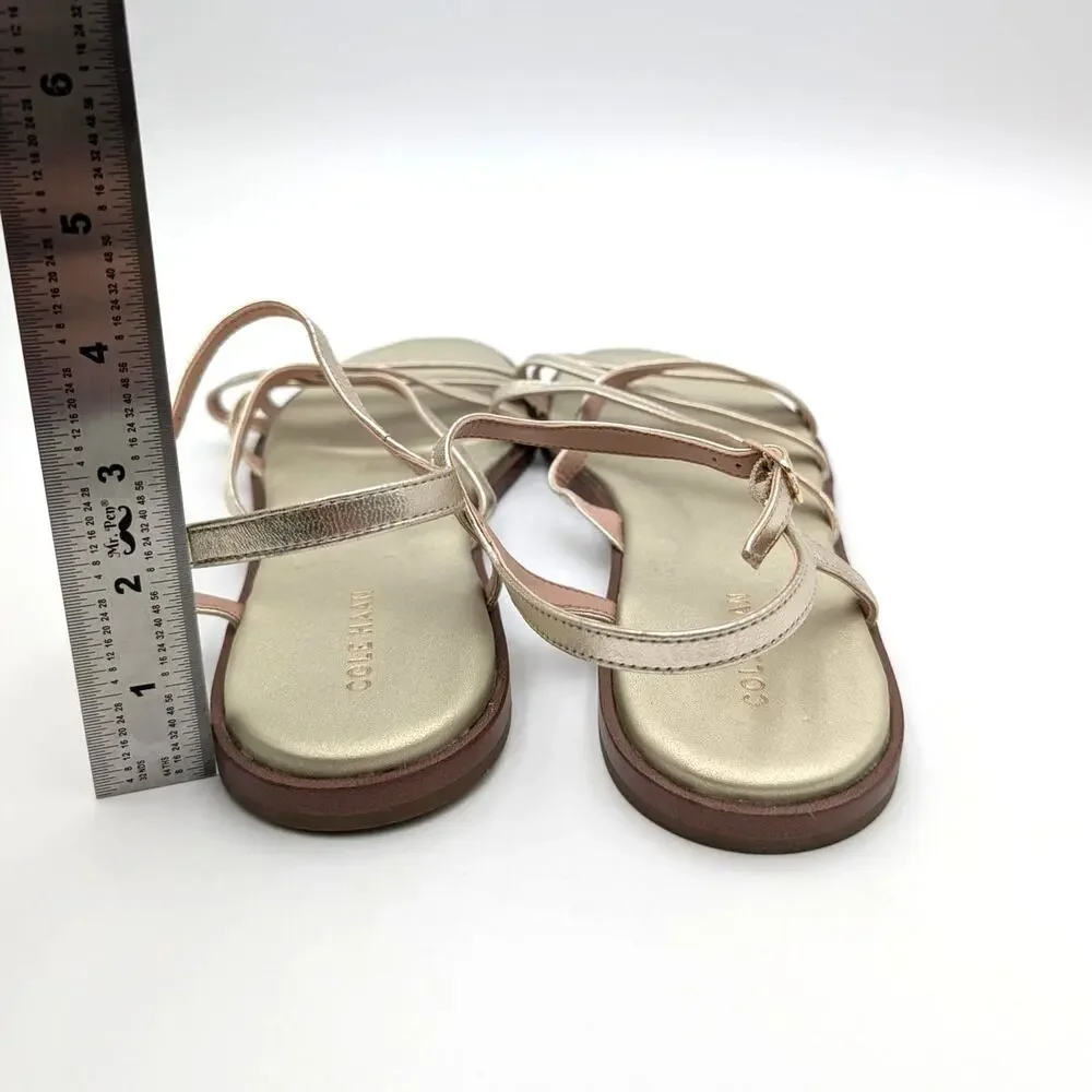 Cole Haan Flynn Strappy Sandals Ankle Strap Women Gold Size US9B EU39.5 - Picture 4 of 10